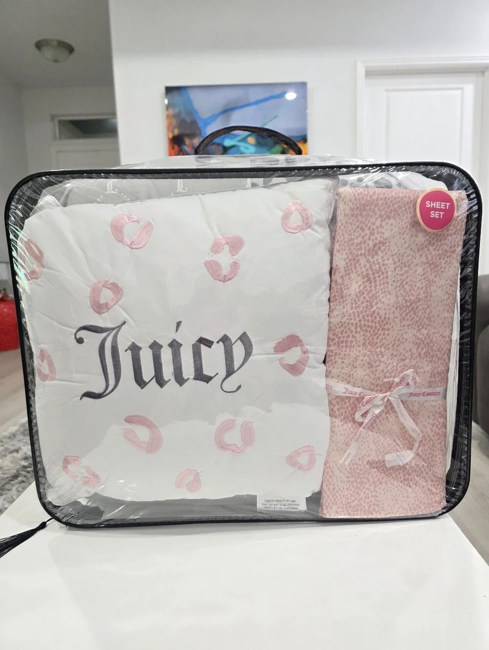 Juicy Couture QUEEN 8 Piece Leopard Gray Comforter Set Viral